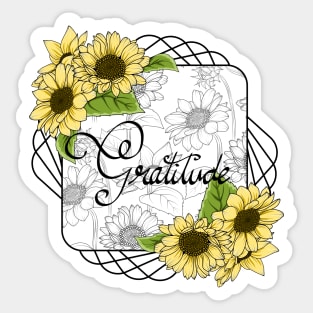 Gratitude - Sunflowers Sticker